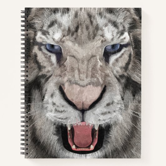 Carnet White Tiger Head  (Devant)