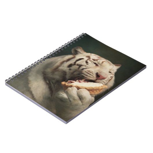 Carnet White Tiger Pie Notes – Elegant Notebook (Côté gauche)