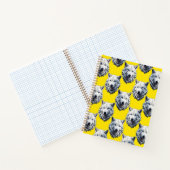 Carnet White Wolf Head Pattern Design Yellow  (Intérieur)