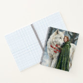 Carnet White Wolf Redhead Druid Winter Berries Fantasy Ar (Intérieur)