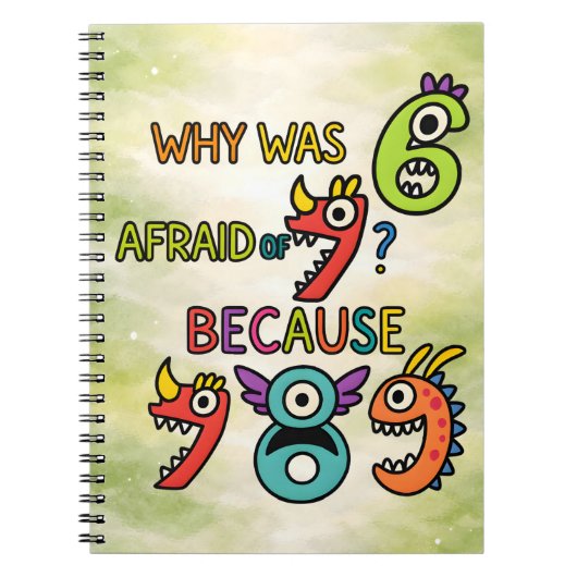 Carnet Why Was 7 Afraid Funny Math Notebook for Kids (Devant)