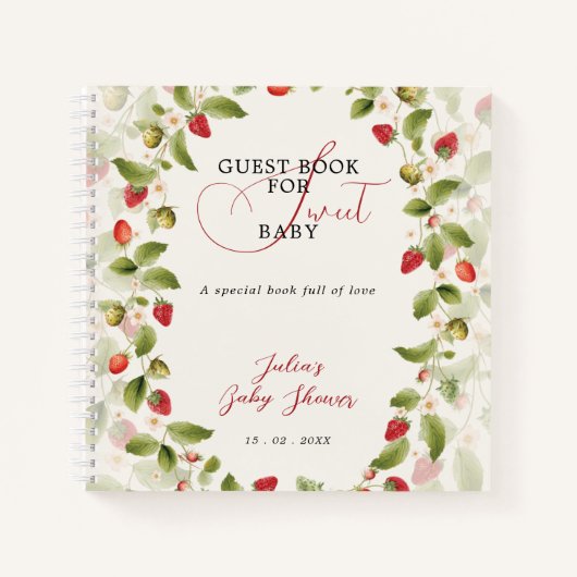 CARNET WILD STRAWBERRY SWEET BABY SHOWER (Devant)