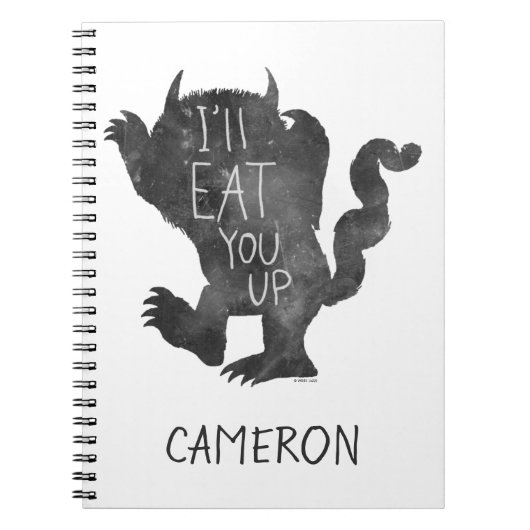 Carnet Wild Thing | Je vais te manger | Ajoute ton nom (Devant)