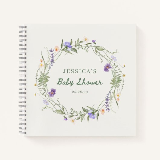 Carnet Wildflower Baby Shower Guest Book (Devant)