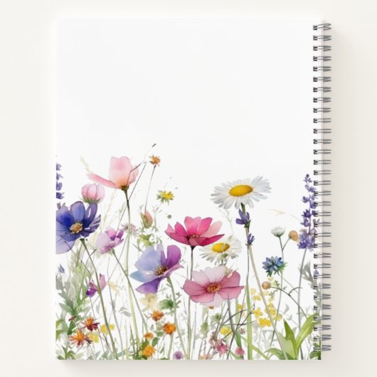 Carnet  Wildflower Meadow Pink Script Double sided (Dos)