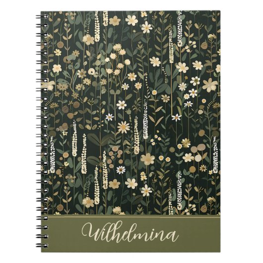 Carnet Wilhelmina Dark Daisy Floral (Devant)