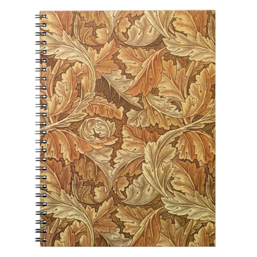 Carnet William Morris Acanthe Brun Feuilles d'Automne (Devant)