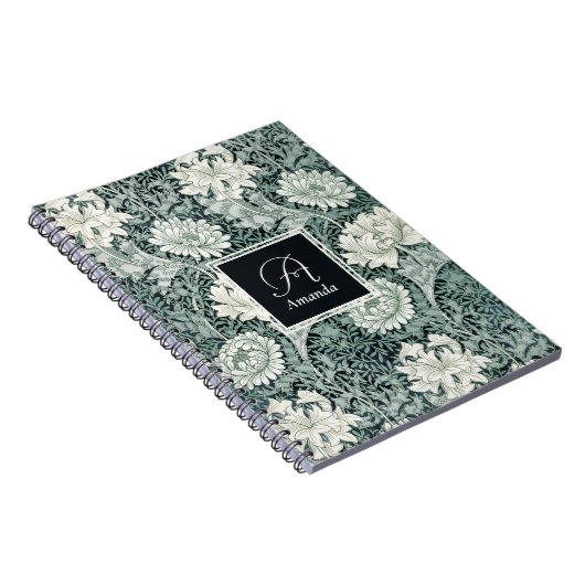 Carnet William Morris Anemone Motif avec Monogramme (Côté Droit)