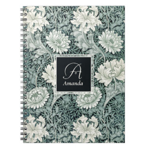 Carnet William Morris Anemone Motif avec Monogramme