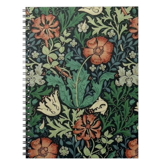 Carnet William Morris Compton Floral Art Nouveau Motif (Devant)