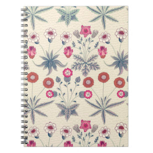Carnet William Morris Daisy Motif floral Orange rouge