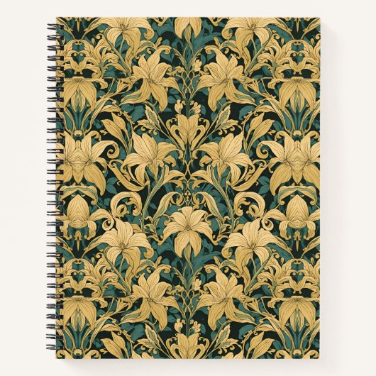 Carnet William Morris Golden Lily Vintage Préraphaélite (Devant)