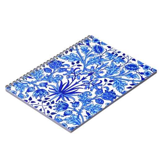 Carnet William Morris Hyacinth Imprimer, Cobalt bleu et b (Côté gauche)
