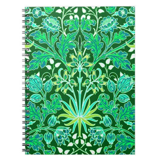 Carnet William Morris Hyacinth Imprimer, Emerald Green (Devant)
