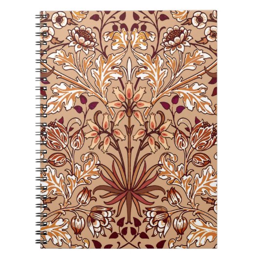 Carnet William Morris Hyacinth Print, Brown et Beige (Devant)