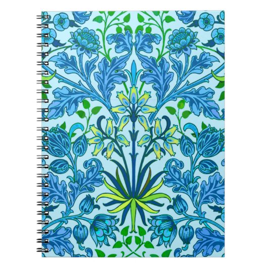 Carnet William Morris Hyacinth Print, Cerulean Blue (Devant)