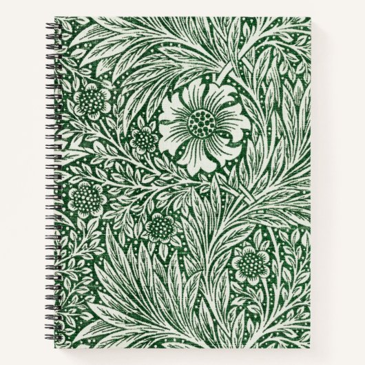 Carnet william morris marigold vert floral fleur (Devant)