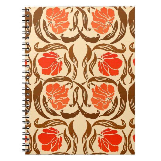 Carnet William Morris Pimpernel, Mandarin Orange & Brown (Devant)
