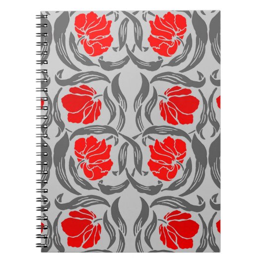 Carnet William Morris Pimpernel, Silver Grey et Red (Devant)