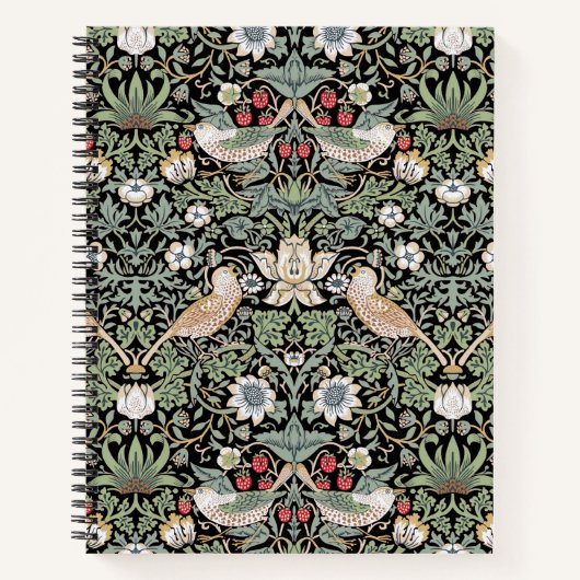 Carnet William Morris Strawberry Thief I Black Birds (Devant)