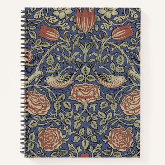 Carnet William Morris Tudor Fond d'écran Rose (Devant)