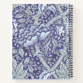 Carnet William Morris Windrush motif floral bleu (Dos)