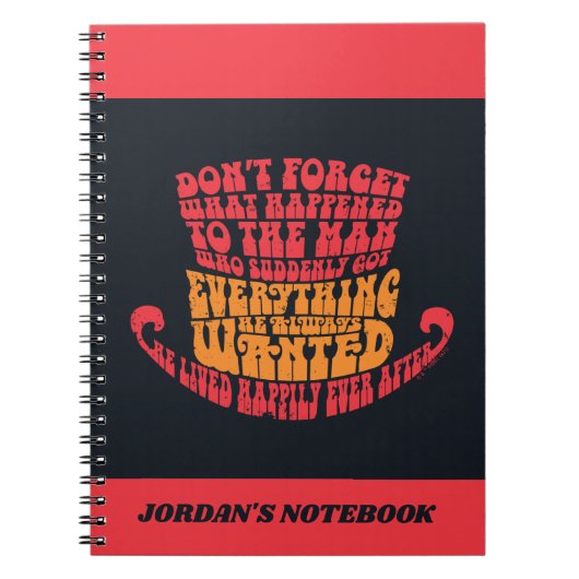 Carnet Willy Wonka Typographie Casquette (Devant)