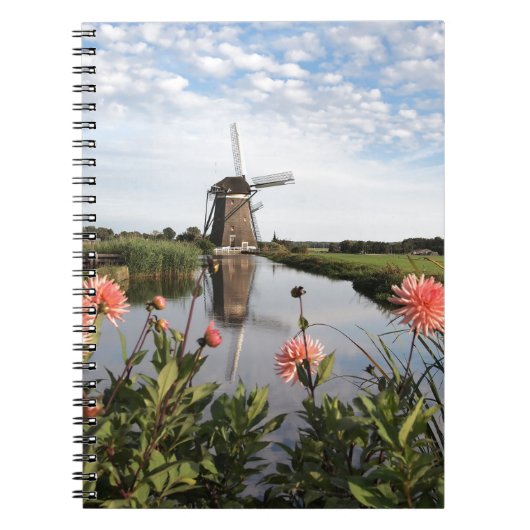 Carnet Windmill and flowers in Holland (Devant)