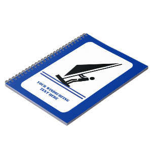Carnet Windsurfer on board black, blue windsurfing custom