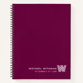 Carnet WINE Minimal Monogramme Initiale ENTREPRISE COMMER (Devant)