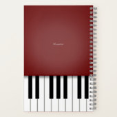 Carnet Wine Red Elegant Piano Clavier Personnalisé (Verso)