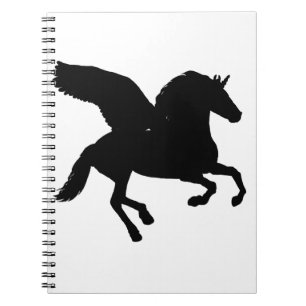 Carnet Winged Unicorn Silhouette