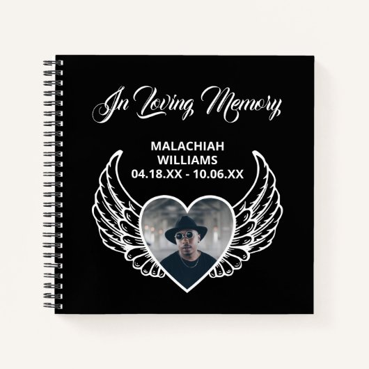 Carnet Wings In Love Mémoire Funeral Condolence Book (Devant)