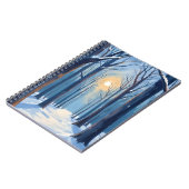 Carnet Winter Forest Watercolor Trees Blue (Côté gauche)