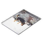 Carnet Winter snow scene with cute black and tan dog (Côté gauche)