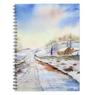 Carnet Wintery Lane Watercolor