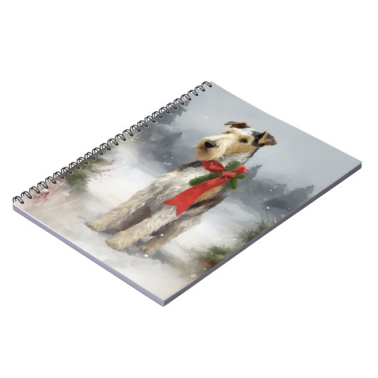 Carnet Wirefox Terrier Chien de Noël de neige (Côté gauche)