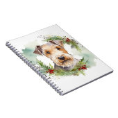 Carnet Wirefox Terrier Festive de Noël Wreath Pup (Côté Droit)