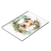 Carnet Wirefox Terrier Festive de Noël Wreath Pup (Côté gauche)