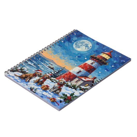 Carnet Wirehaired Pointing Griffon Christmas Lighthouse (Côté gauche)