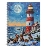 Carnet Wirehaired Pointing Griffon Christmas Lighthouse (Devant)