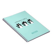 Carnet Wise Kitties Black White Aqua School Sujet (Côté Droit)