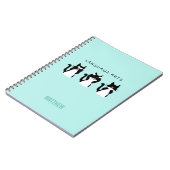 Carnet Wise Kitties Black White Aqua School Sujet (Côté gauche)