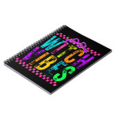 Carnet Witch Vibes Halloween Neon Checkered Bow (Côté gauche)