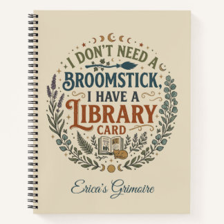 Carnet Witchy Librarian Library Card Book Lover Custom