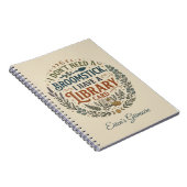 Carnet Witchy Librarian Library Card Book Lover Custom (Côté Droit)