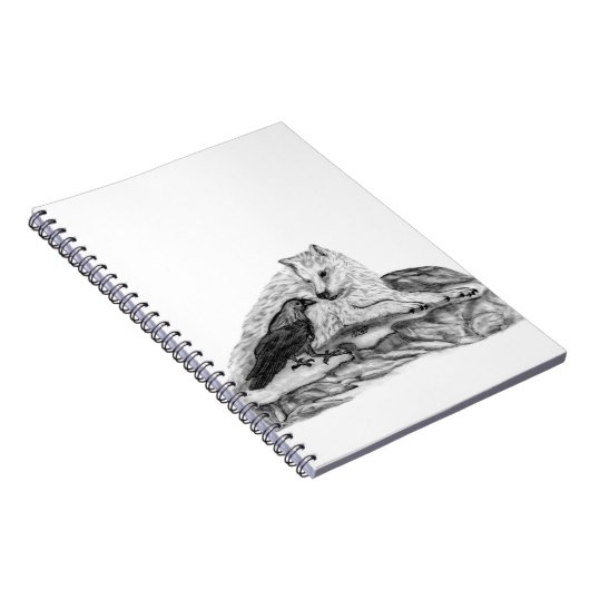 Carnet Wolf and Raven black and white design (Côté Droit)