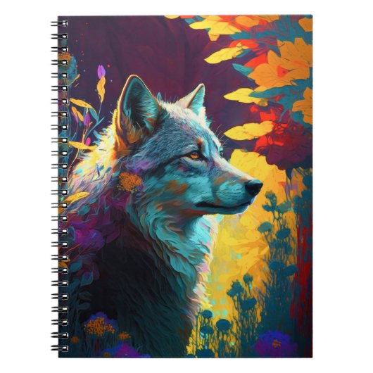 Carnet Wolf Animal Portrait Peinture Faune En Plein Air (Devant)