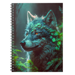 Carnet Wolf Animal Portrait Peinture Faune En Plein Air