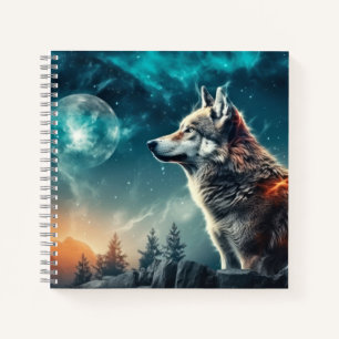Carnet Wolf Animal Wilderness Mur Art coloré